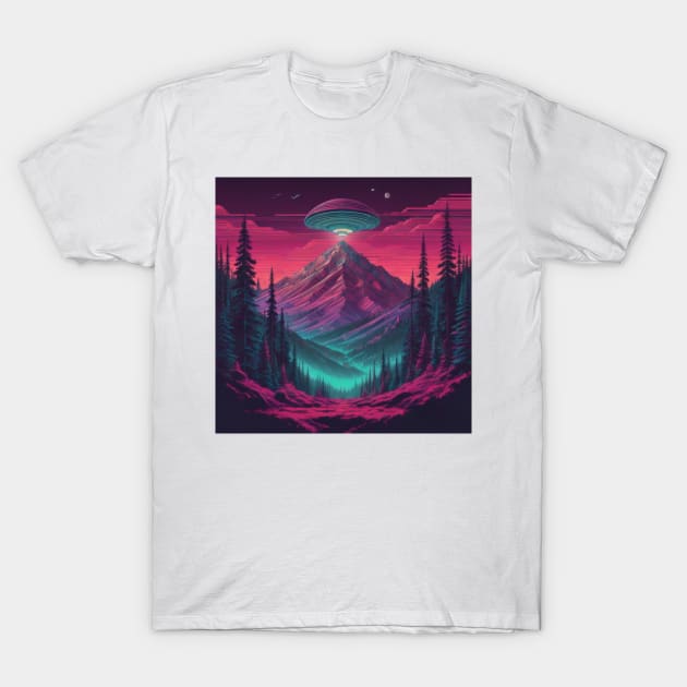 UFO Chronicles Podcast - UFO Glitch Artwork V9 T-Shirt by UFO CHRONICLES PODCAST